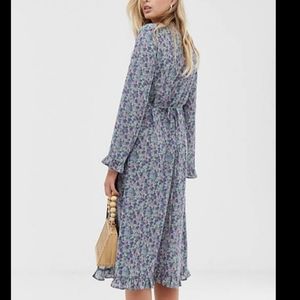 Vila Flowerbed Long Sleeve Wrap Dress